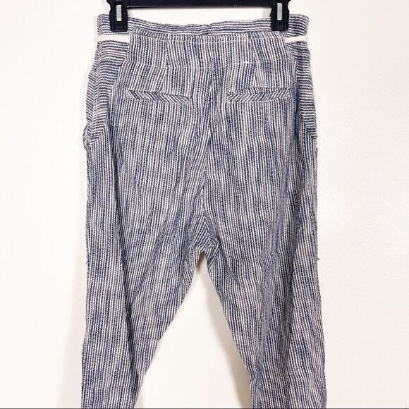 Free People Blue and White Striped Skinny Leg Cotton Soft Pants - Picture 5 of 8